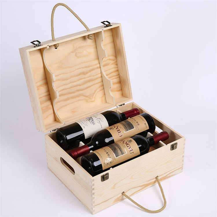 China factory wholesale pine wood wine packaging boxs