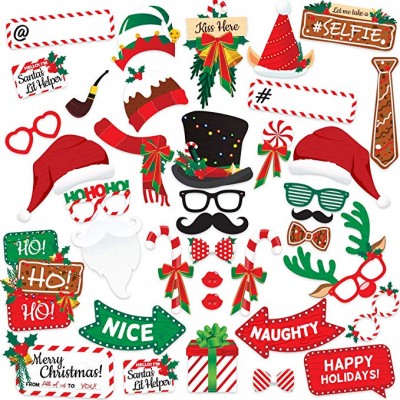 Christmas DIY photo booth props kit for party